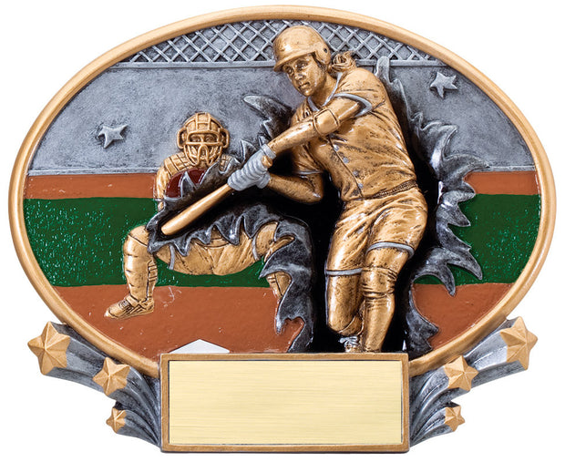 Softball Large Resin Plate Trophy