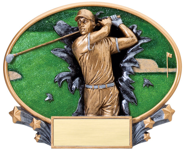 Golf Large Resin Plate Trophy