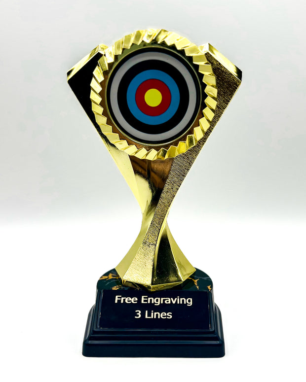 Gold Archery Trophy w/ Bullseye