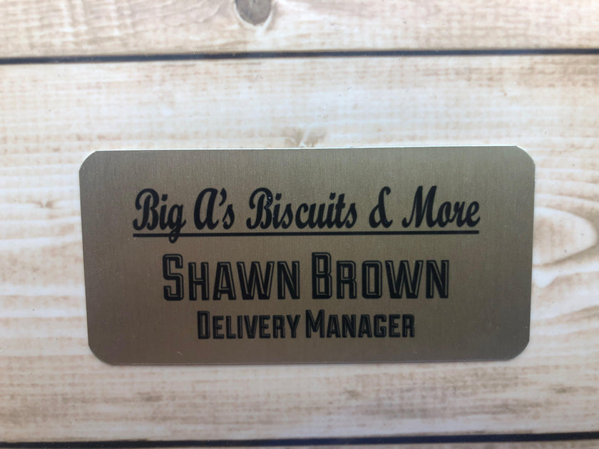 Rectangle Metal Name Badge TL's Trophies & Collectibles