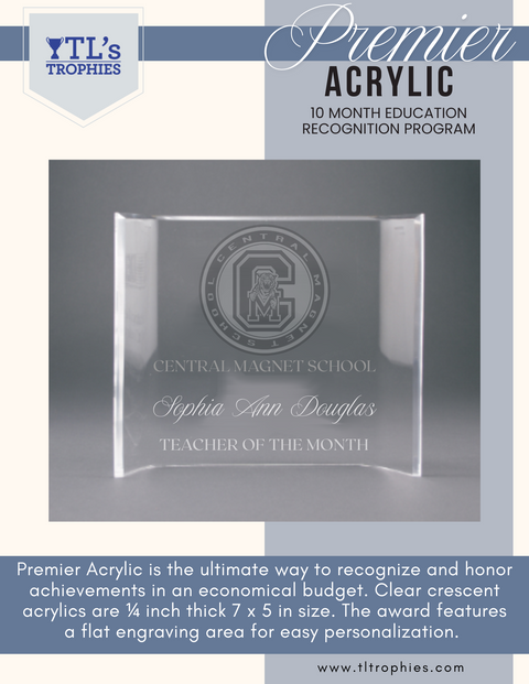 Acrylic 7 x 5 Economy Educational 10 Month Program