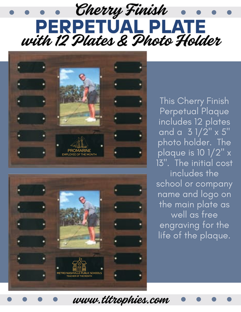 Cherry Finish Annual Perpetual Plaque with Photo
