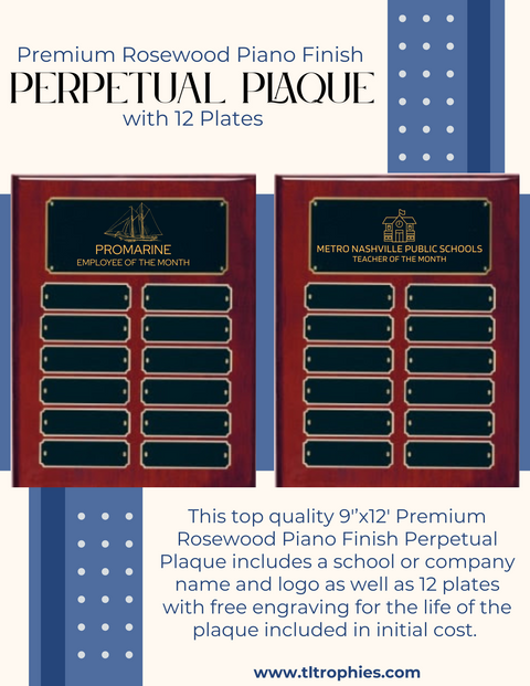 Hi Gloss Rosewood 12 Plate Perpetual Plaque