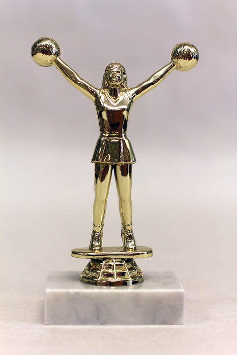 Cheerleader Trophy on Marble 4.5 inches tall