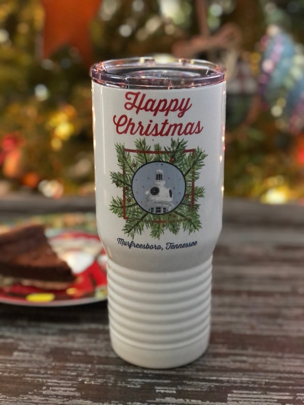 Happy Christmas Wreath Tumbler