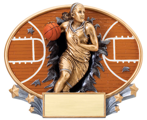 Basketball Female 3D Trophy Plate