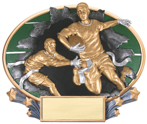 Flag Football 3D Resin Plate Trophy