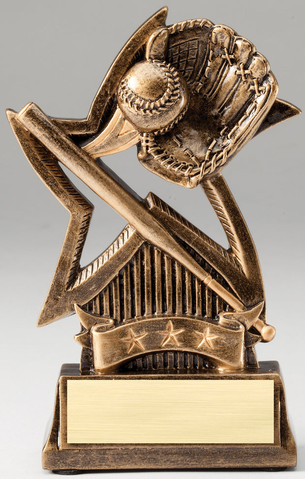 Sweeping Star Baseball Trophy