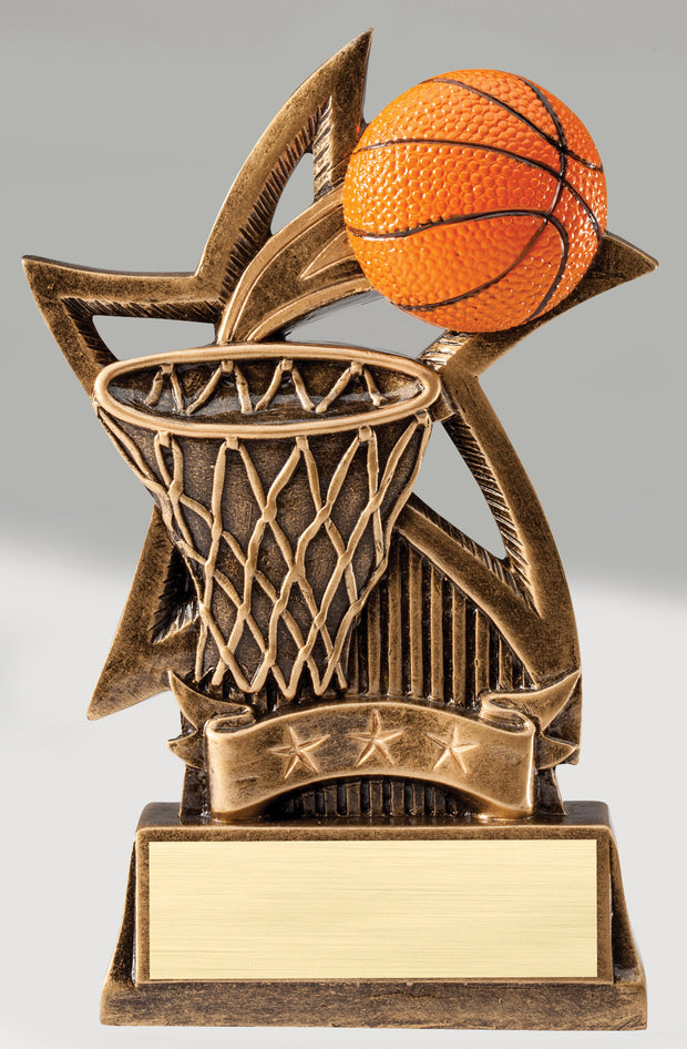 Sweeping Star Basketball Trophy