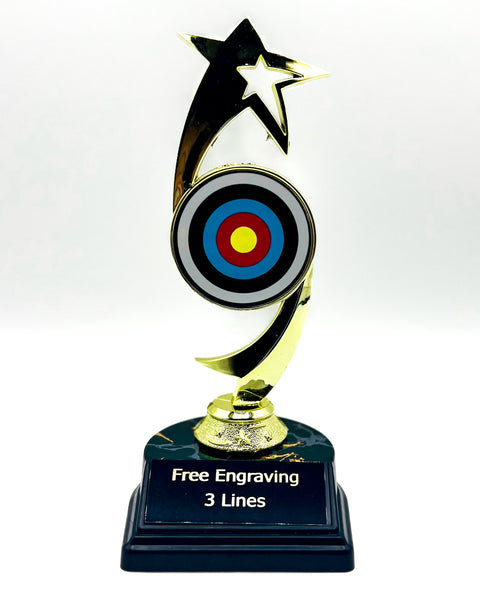 Gold Star Archery Trophy w/ Bullseye