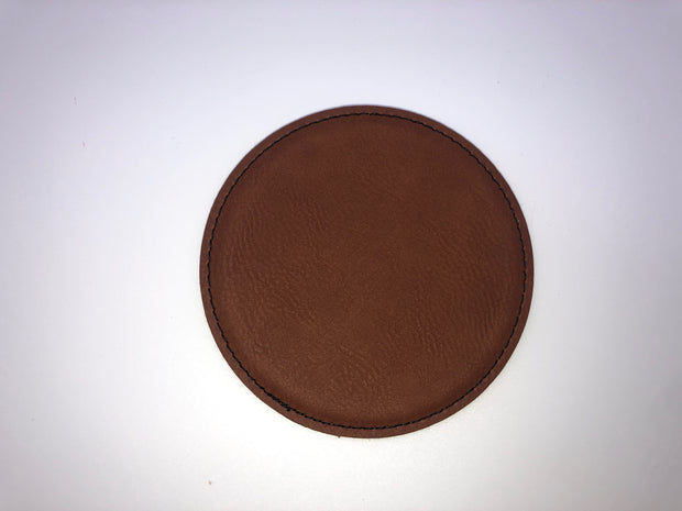 Round Leatherette Coaster Set