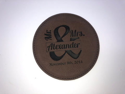 Round Leatherette Coaster Set