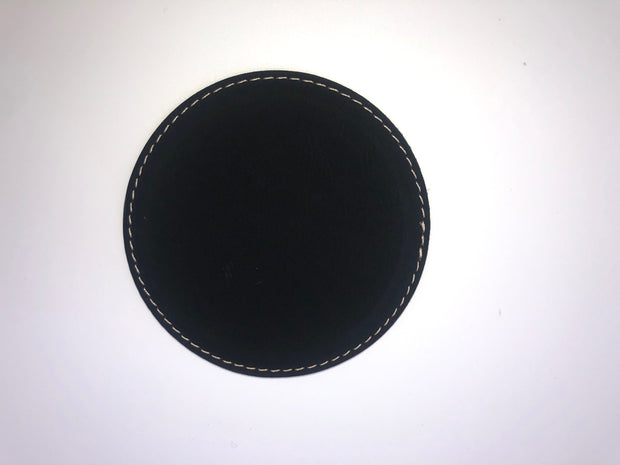 Round Leatherette Coaster Set