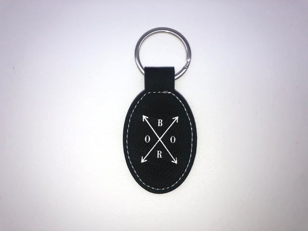 Oval Leatherette Keychain