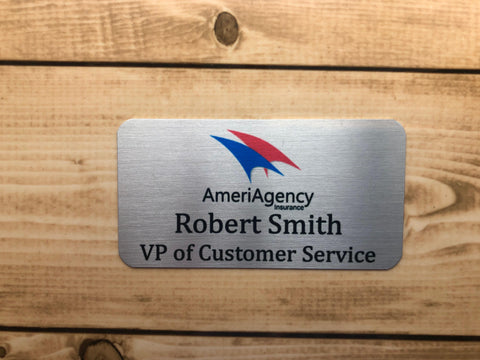 Rectangle Metal Name Badge
