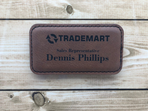 Rectangle Leatherette Name Badge