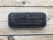 Rectangle Leatherette Name Badge
