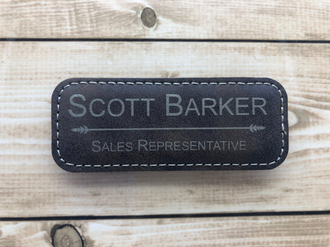 Rectangle Leatherette Name Badge