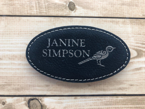 Oval Leatherette Name Badge