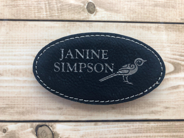 Oval Leatherette Name Badge