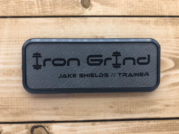 Rectangle Leatherette Name Badge with Plastic Frame