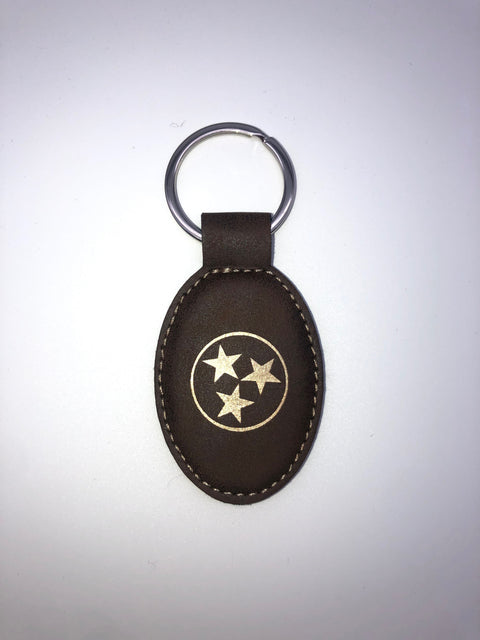 Oval Leatherette Keychain