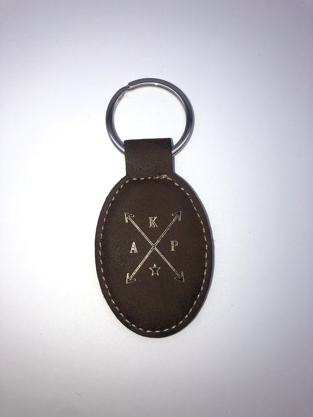 Oval Leatherette Keychain