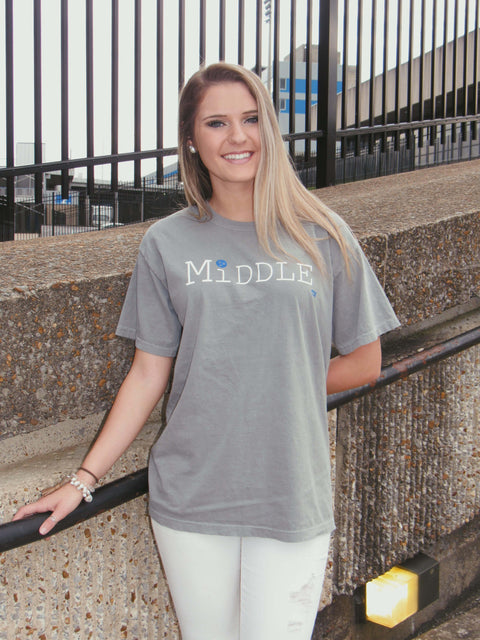 Short Sleeve Grey Middle TN T-shirt, Unisex - Women & Men's Wear