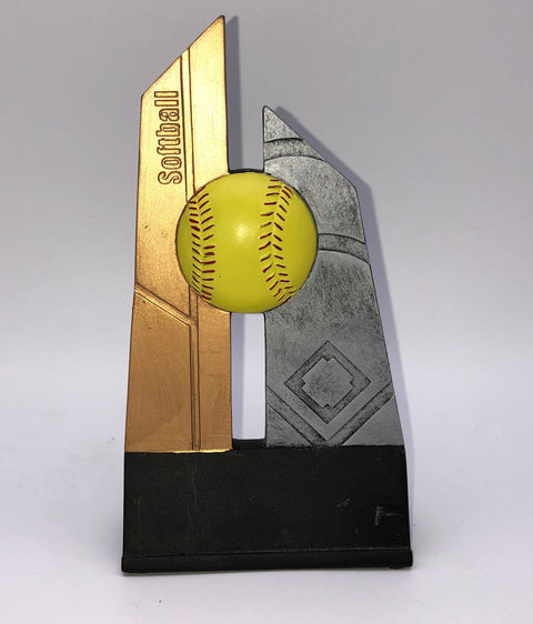 Gold and Silver Softball Trophy