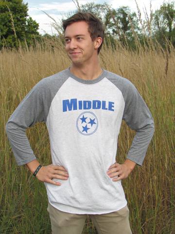 Middle Tri Star Baseball Tee, Unisex - Women & Men's Wear